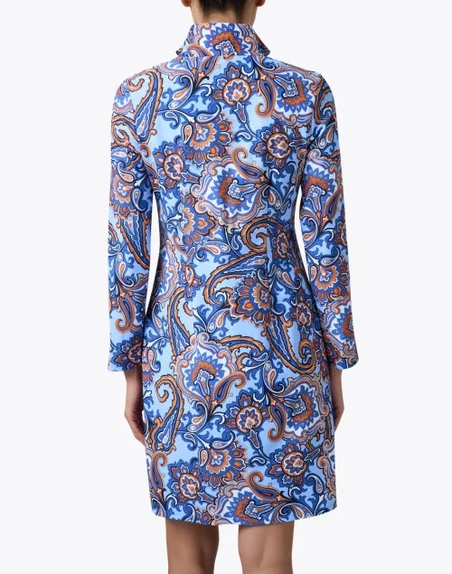 Anna Blue and Orange Print Dress