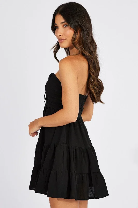 Black Fit And Flare Dress Mini