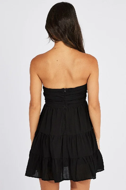 Black Fit And Flare Dress Mini