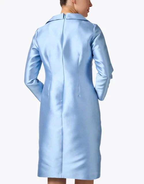 Blue Satin Shift Dress