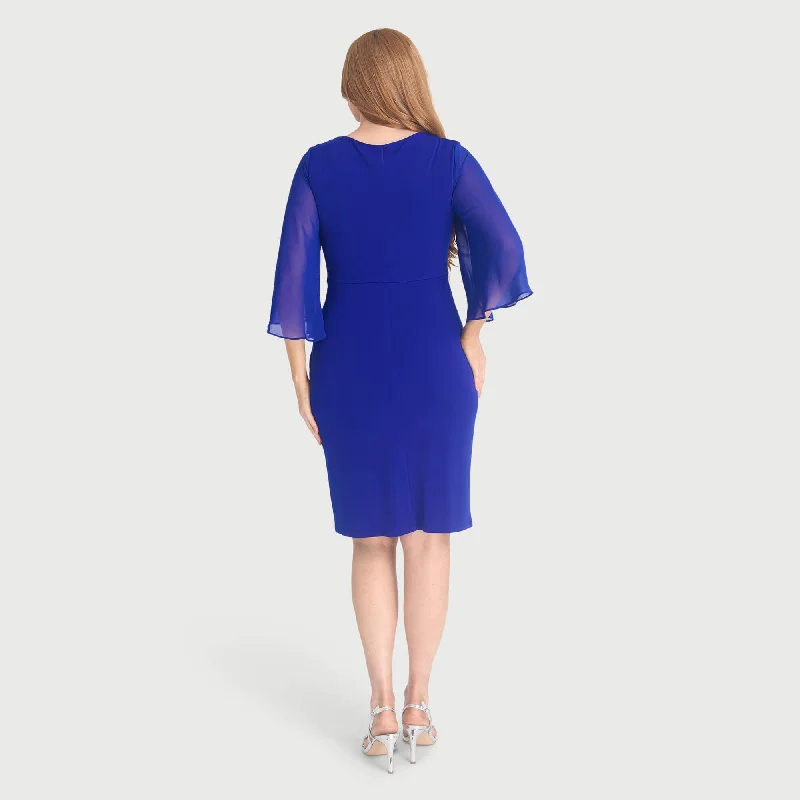 Carrie 2.0 Deep Cobalt Knee Length Dress