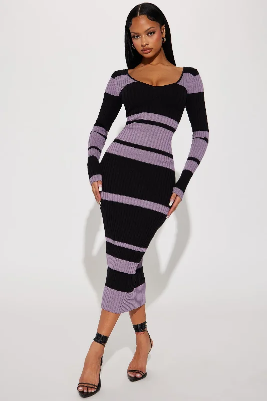 Claire Sweater Maxi Dress - Purple