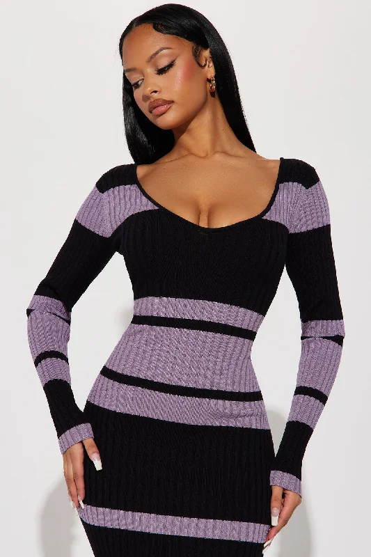 Claire Sweater Maxi Dress - Purple