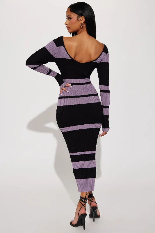 Claire Sweater Maxi Dress - Purple