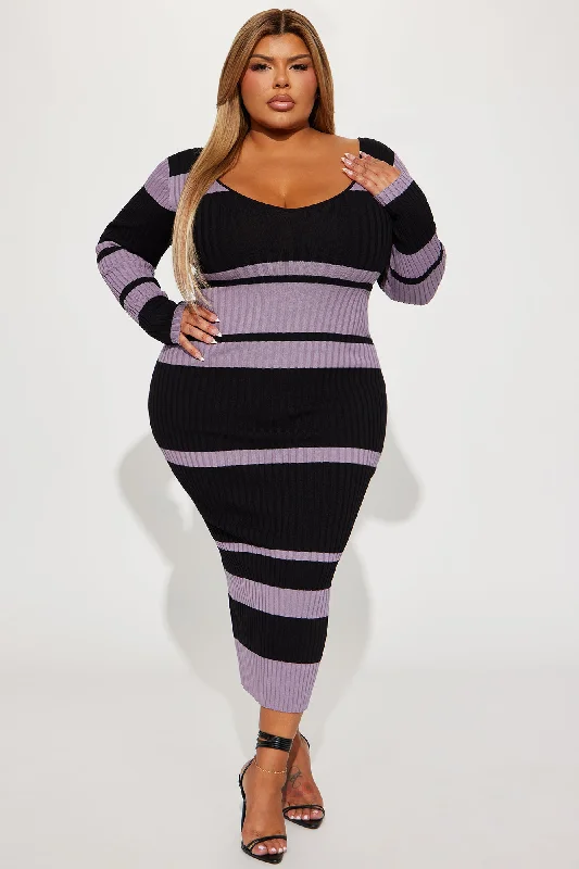 Claire Sweater Maxi Dress - Purple