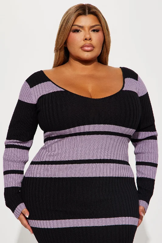 Claire Sweater Maxi Dress - Purple