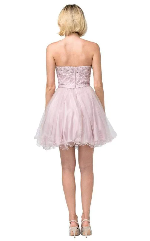 Dancing Queen - 3056 Strapless Embellished A-line Dress