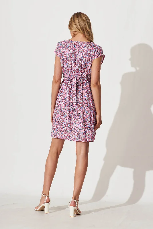 Darcy Dress In Pink Multi Floral