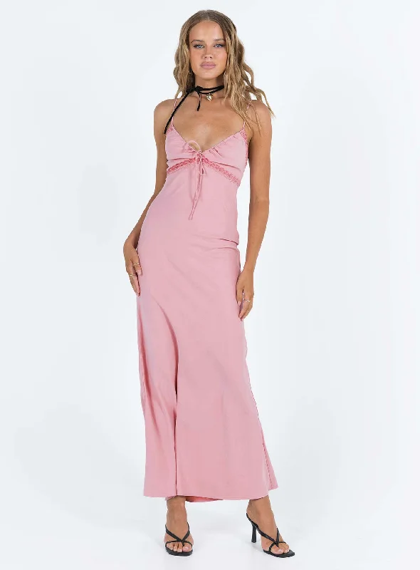 Emily Maxi Dress Gin Fizz Pink