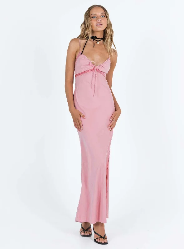 Emily Maxi Dress Gin Fizz Pink