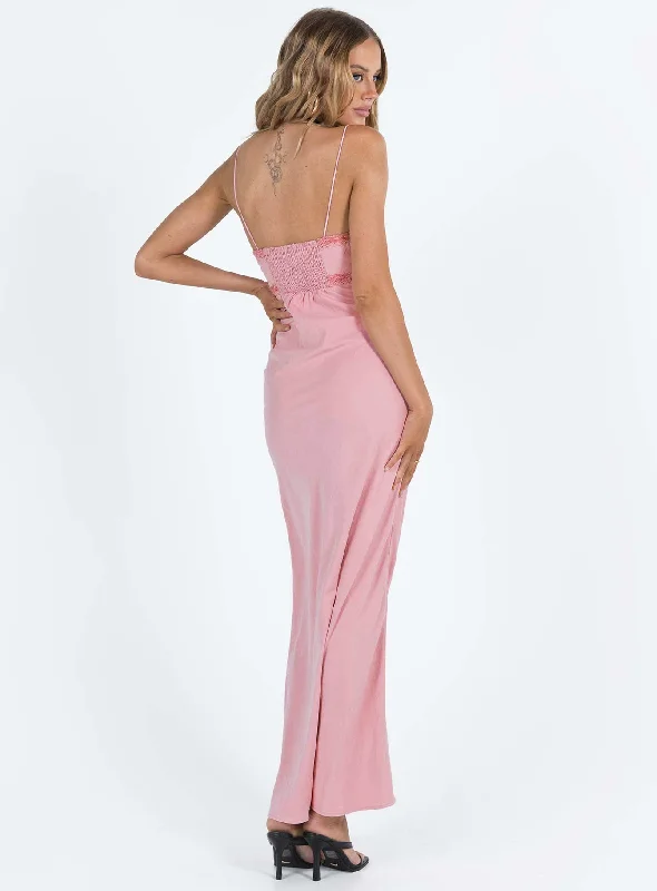 Emily Maxi Dress Gin Fizz Pink