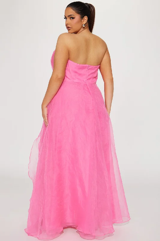 Evelyn Taffeta Gown - Hot Pink