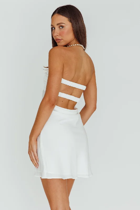 Firefly Twist Bust Mini Dress White