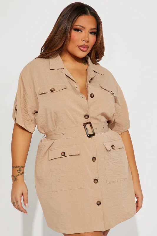 Freya Airflow Mini Dress - Taupe