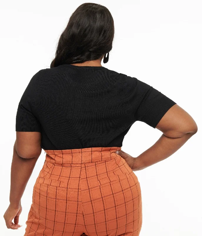 Hell Bunny Plus Size Black & Orange Jack-O-Lantern Knit Top