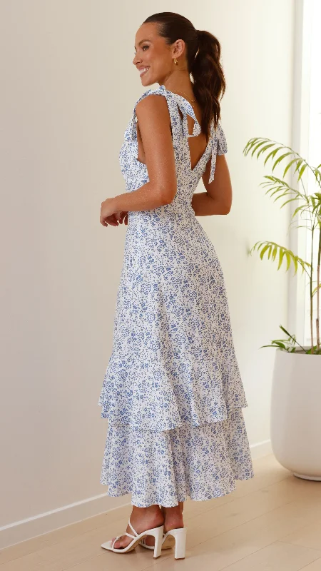 Idana Maxi Dress - Blue Floral