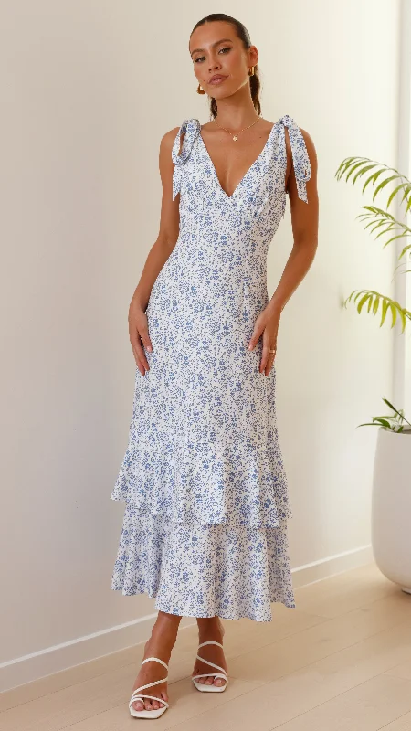 Idana Maxi Dress - Blue Floral