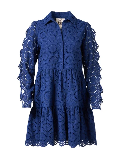 Isabella Navy Lace Shirt Dress