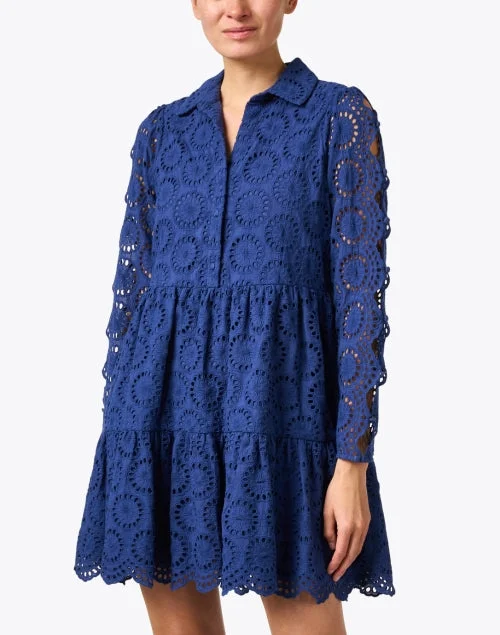 Isabella Navy Lace Shirt Dress