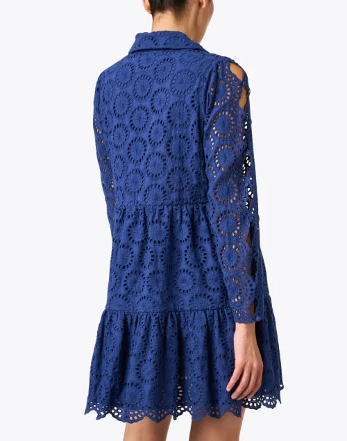 Isabella Navy Lace Shirt Dress