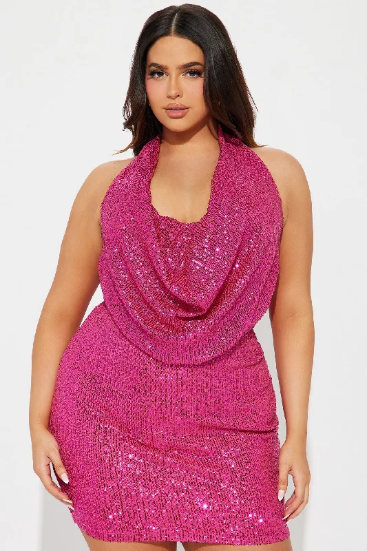 Isla Sequin Mini Dress - Pink