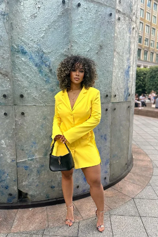 Jade Blazer Mini Dress - Yellow