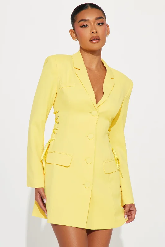 Jade Blazer Mini Dress - Yellow