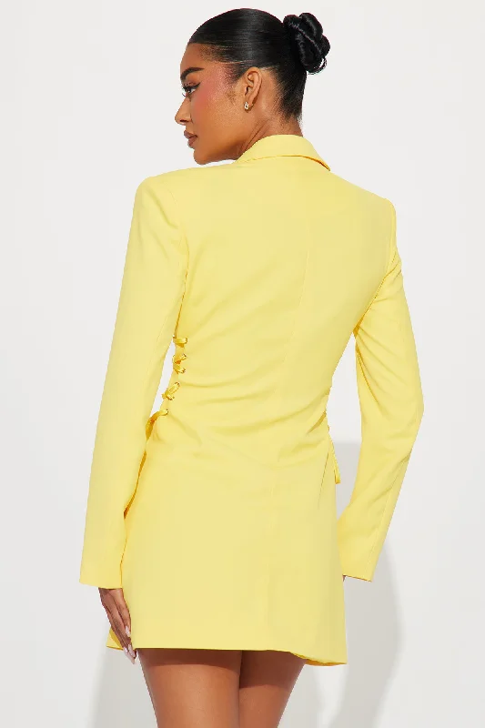 Jade Blazer Mini Dress - Yellow