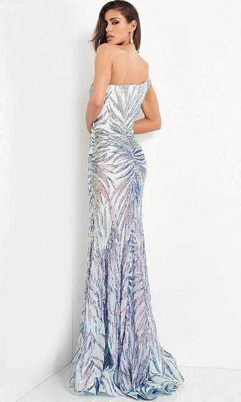 Jovani - Asymmetric Embellished Prom Dress 05664SC