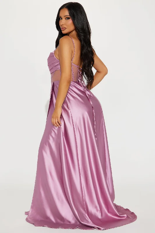 Kaylee Satin Gown - Mauve