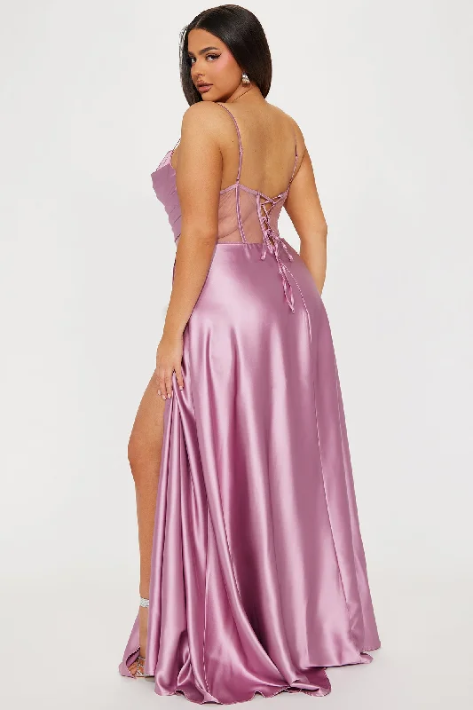 Kaylee Satin Gown - Mauve