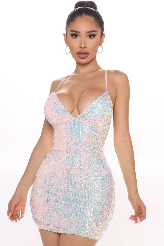 Keep Your Shine Sequin Mini Dress - Blush