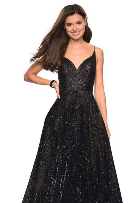 La Femme - 27199 Sparkling Sequin Sleeveless A-Line Dress