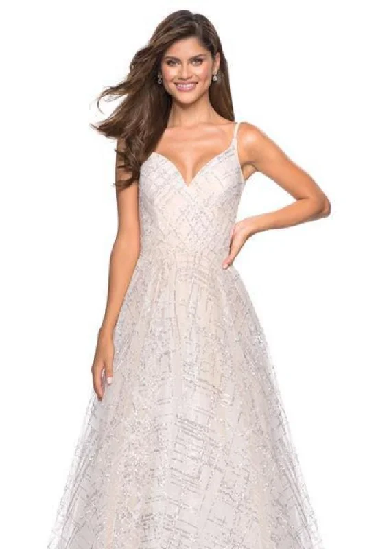 La Femme - 27199 Sparkling Sequin Sleeveless A-Line Dress