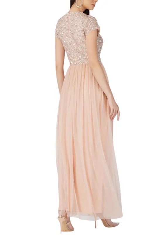 Nude Picasso Sequins Embellished Maxi Dress