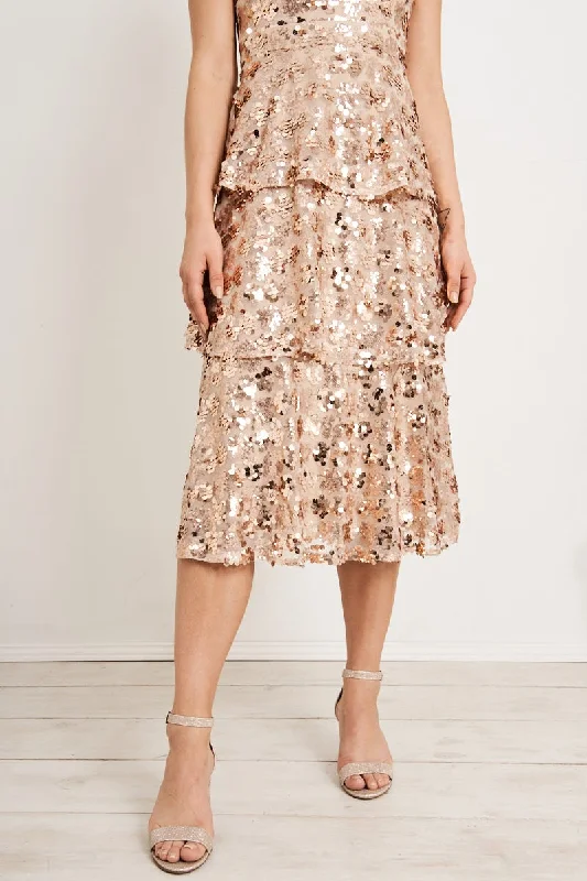 Last Kiss Sequin Dress In Rose Gold