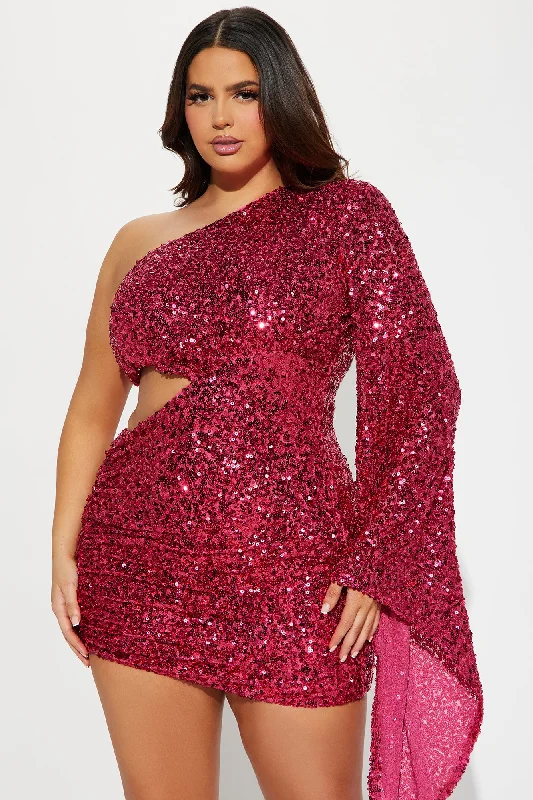 Leilani Sequin Mini Dress - Hot Pink