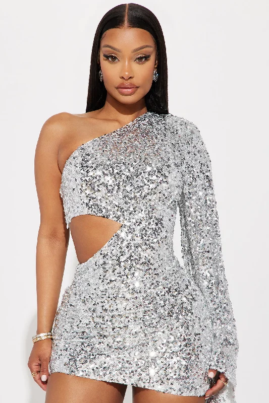 Leilani Sequin Mini Dress - Silver