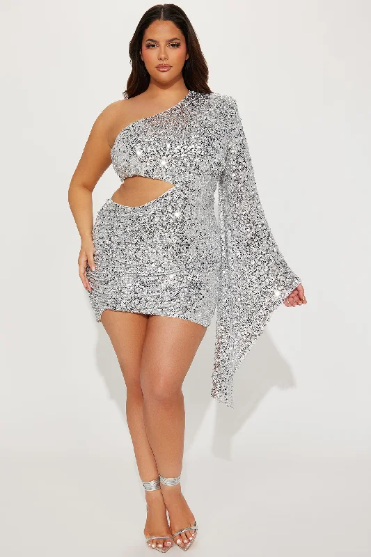 Leilani Sequin Mini Dress - Silver