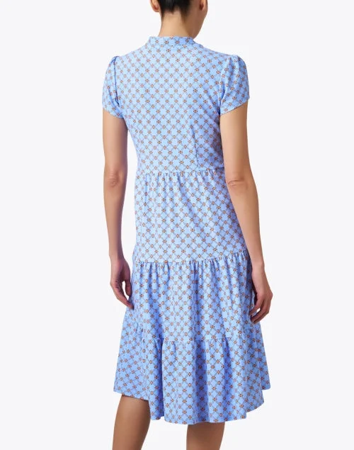 Libby Blue Print Tiered Dress