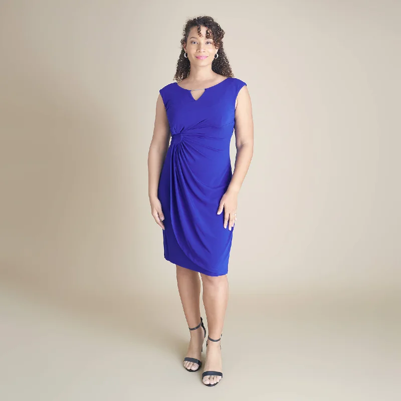 Lisa Metal Detail Bar Cobalt Sleeveless Dress