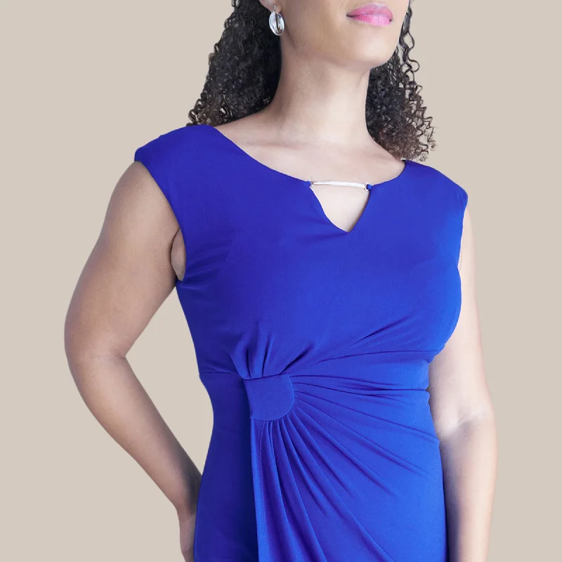 Lisa Metal Detail Bar Cobalt Sleeveless Dress