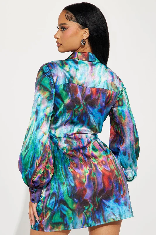 Madison Satin Mini Dress - Multi Color