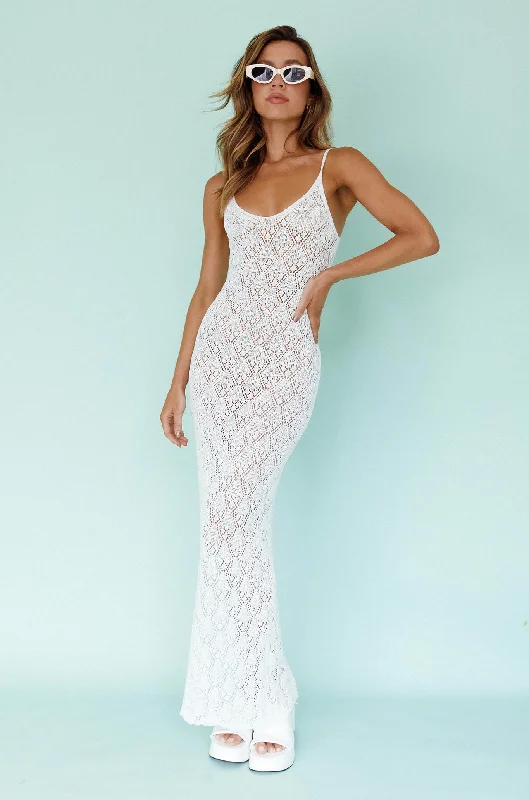 Maldives Knit Maxi Dress White