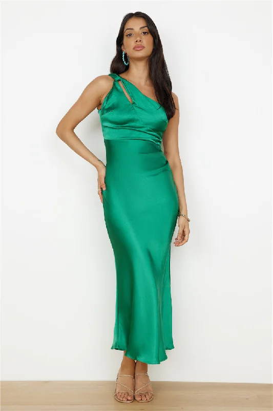 My Type One Shoulder Maxi Dress Green