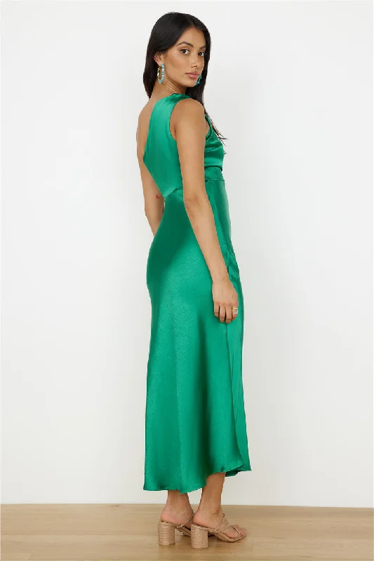 My Type One Shoulder Maxi Dress Green