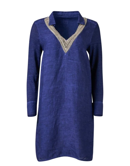 Navy Linen Dress