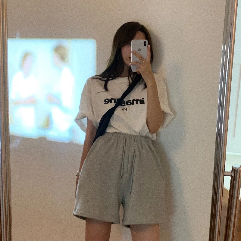 Flytonn-Korean style, Casual fashion, INS dressing, Lazy style, Graduation gift 
NO. 1181 HIGH WASITED SWEAT SHORTS