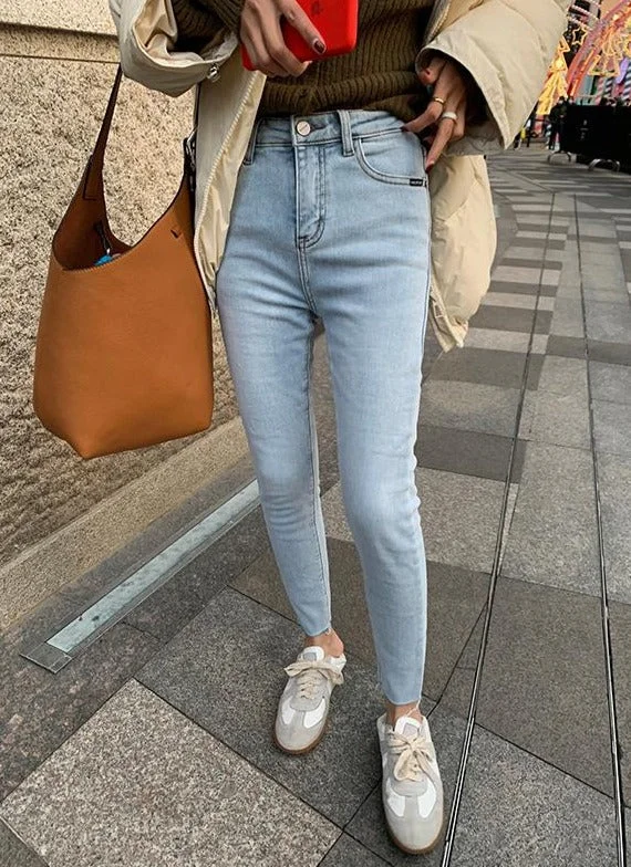 Flytonn-Korean style, Casual fashion, INS dressing, Lazy style, Graduation gift 
NO. 1248 SLIM HIGH WAIST JEANS