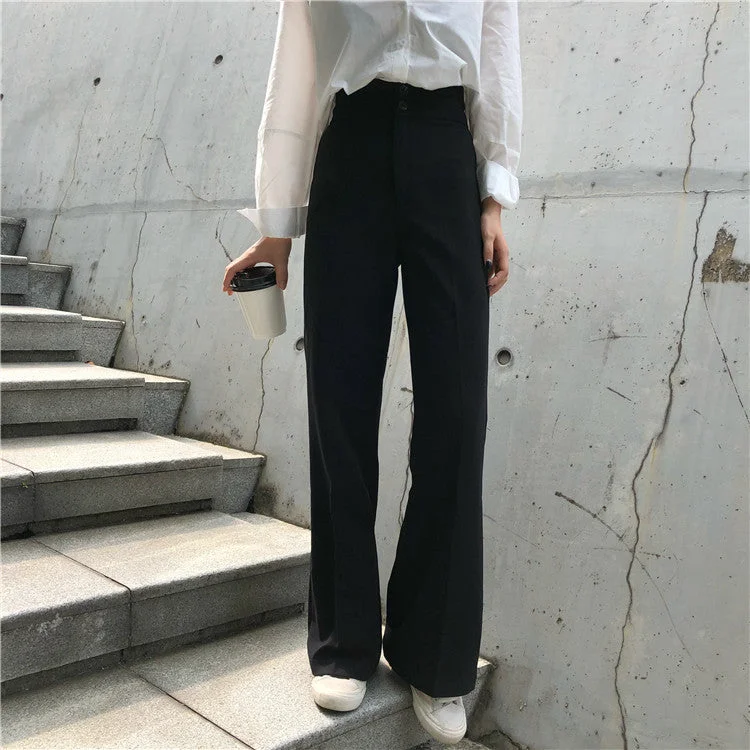 Flytonn-Korean style, Casual fashion, INS dressing, Lazy style, Graduation gift 
NO. 1345 HIGH WAIST TROUSERS